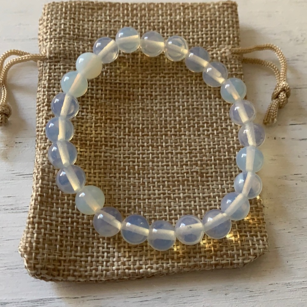 Brand New Opalite Adjustable Bracelet Opalite Crystal Libra Birthstone